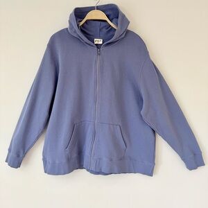 Pact Organic Cotton Brushed Fleece Zip Hoodie in Cool Blue, Size XXXL